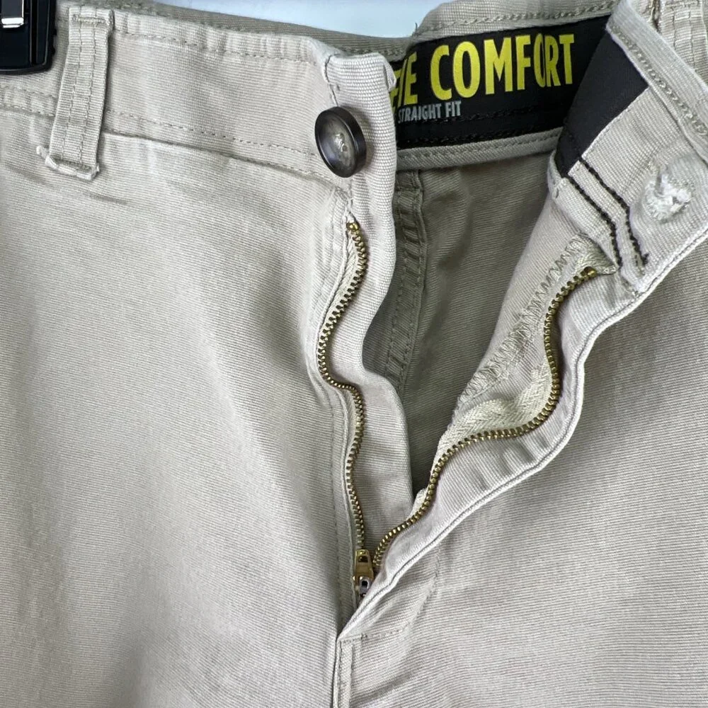 Lee 38x29 Extreme Comfort Straight Pants Men Tan Stretch Chino Relaxed Fit Twill - Picture 5 of 9